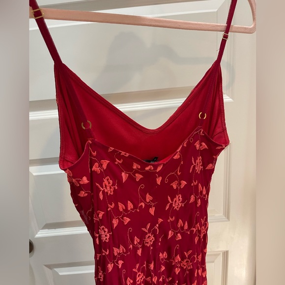 Vintage Betsey Johnson Slip Dress Embroidered with Beaded Fringe - Picture 4 of 7